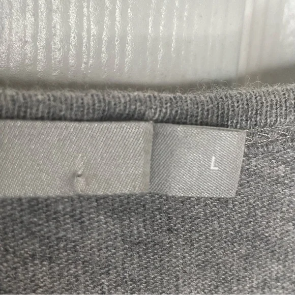 Vince Raw Edge Long Sleeve Henley T-Shirt in Gray L - Picture 11 of 15